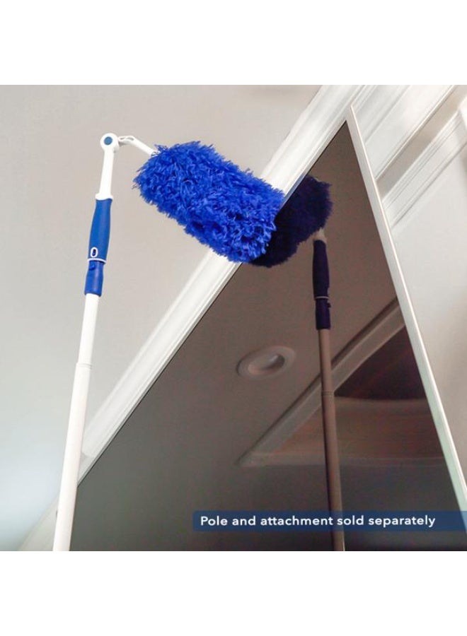 Unger Cushioned Non-Slip Grip Click and Dust Microfiber Duster Blue and White - Image 2