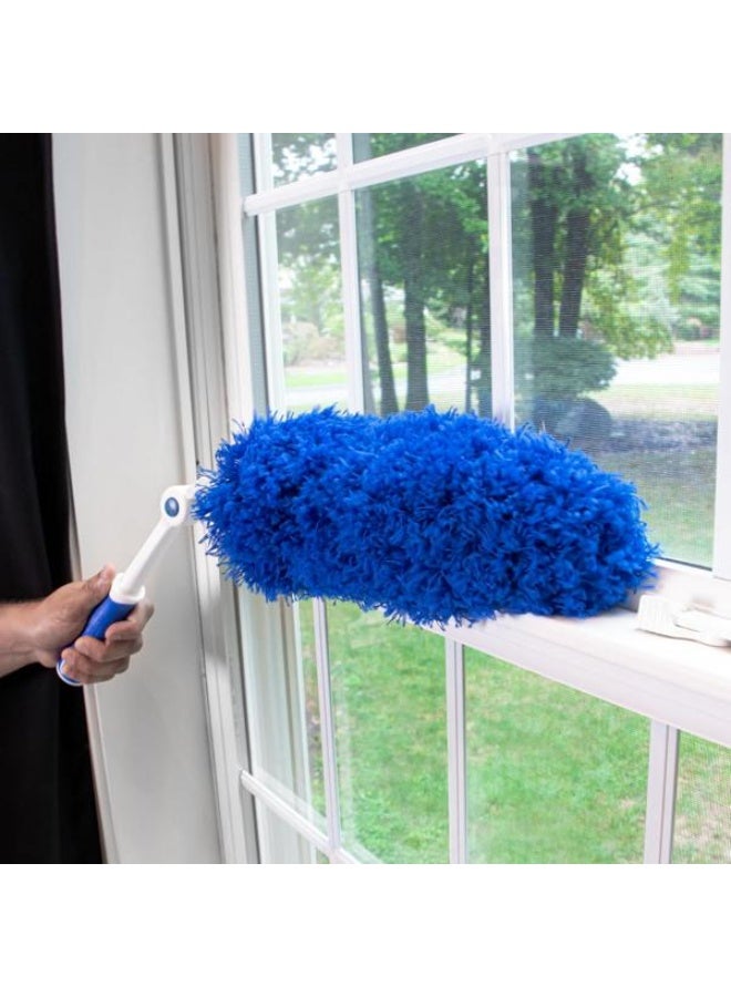 Unger Cushioned Non-Slip Grip Click and Dust Microfiber Duster Blue and White - Image 4