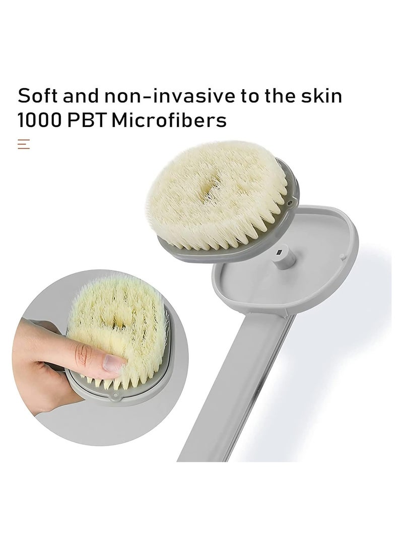 Brush Long Handle for Shower Long Handle Liquid Bath Brush Storable Body Wash Family Essentials Soft Bath Massage Cleaning Brushes with Soap Dispenser for Exfoliation Scrubbing Shower Assorted Colors - Image 2