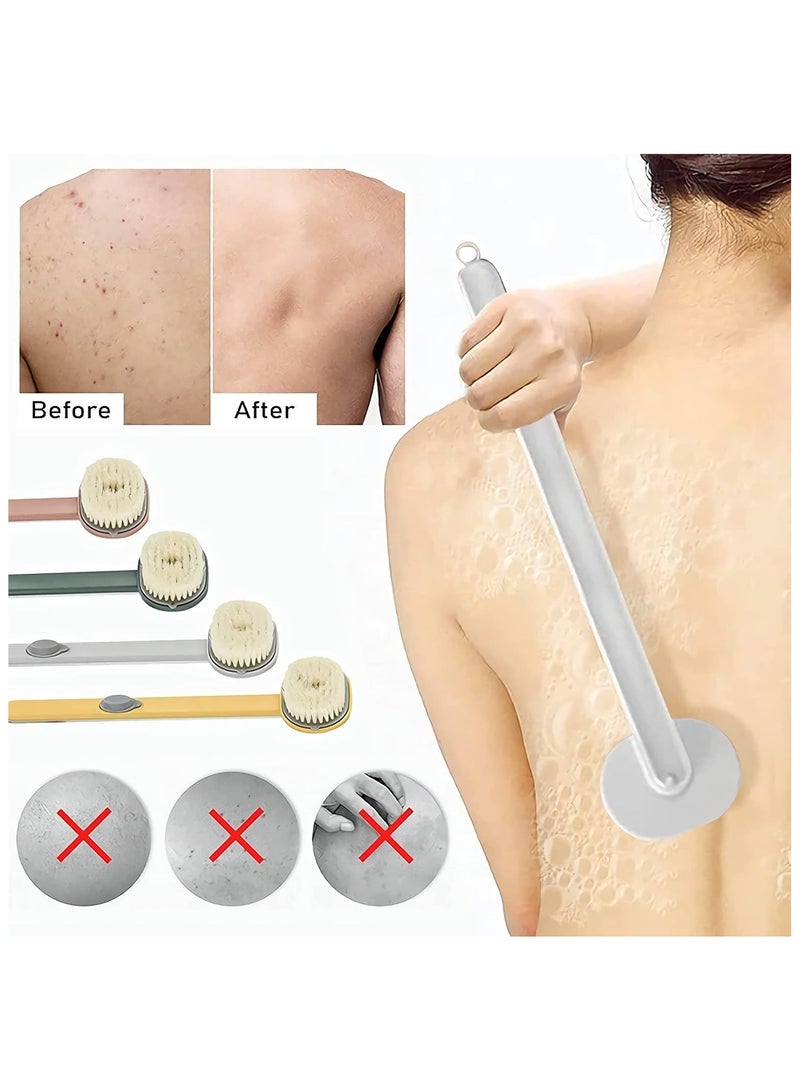 Brush Long Handle for Shower Long Handle Liquid Bath Brush Storable Body Wash Family Essentials Soft Bath Massage Cleaning Brushes with Soap Dispenser for Exfoliation Scrubbing Shower Assorted Colors - Image 5