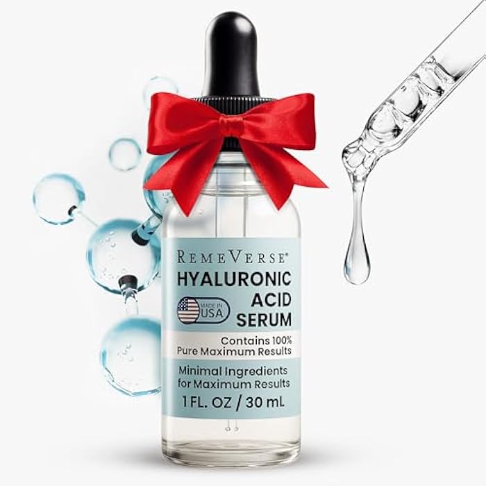 RemeVerse Hyaluronic Acid Serum - 100% Pure Formulation for Face, Lips & Décolleté - Intense Moisture for Dry Skin & Fine Lines - Wrinkle-Reducing Formula for a Youthful & Plump Appearance, 1 oz - Image 1