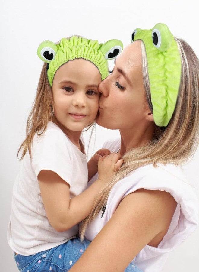 هواتشي عصابات رأس للمكياج للنساء لغسل الوجه، عصابة رأس على شكل ضفدع، عصابة شعر لطيفة على شكل حيوان، مناسبة لمنتجعات السبا، عصابة شعر ناعمة ومرنة للعناية بالبشرة، أغطية رأس للاستحمام، لون أخضر - Image 4