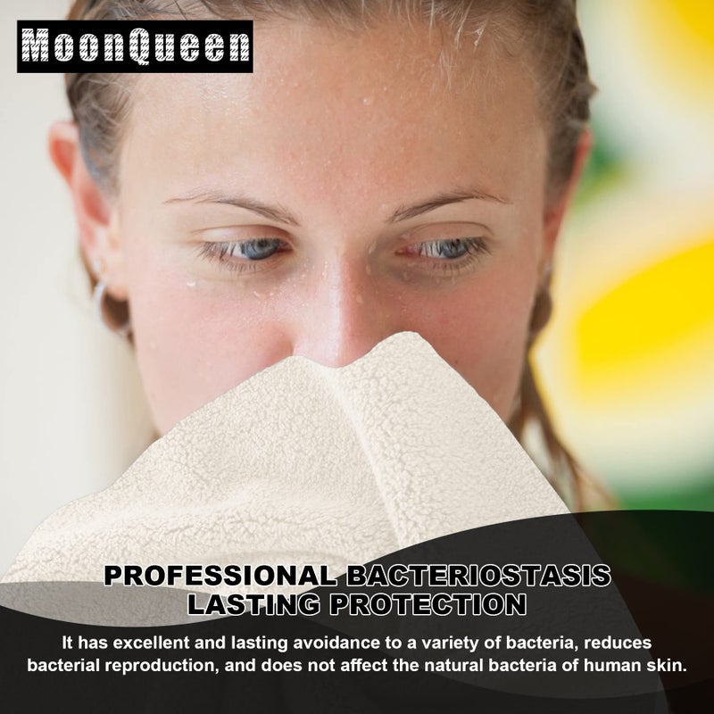 MOONQUEEN Microfiber Facial Cloths Fast Drying Washcloth 12 Pack - Premium Soft Makeup Remover Cloths - Cream - Image 5