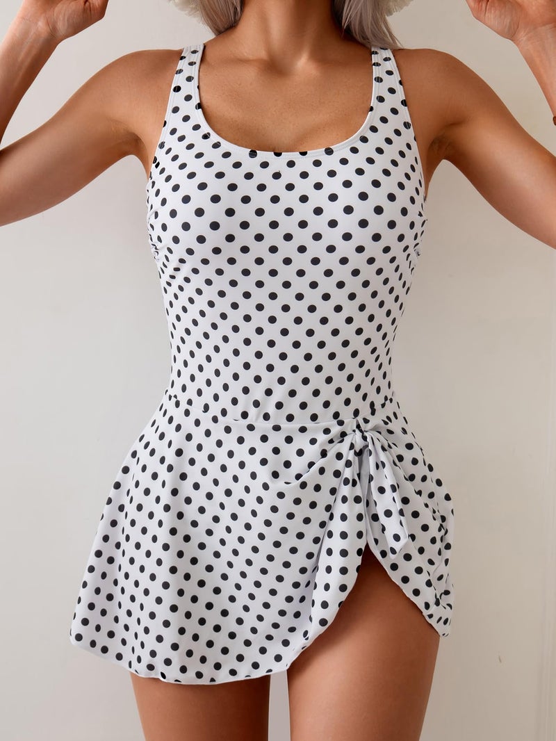 Eomenie One Piece Swimdress Swimsuits for Women Tummy Control Swim Dresses Skirt Bathing Suit - Image 2