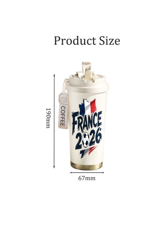 FIFA 520ml World Cup Printed Stainless Steel Insulated Water Bottle Double Wall Vacuum Thermal Flask Leakproof Cup for Hot & Cold Drinks - Image 2