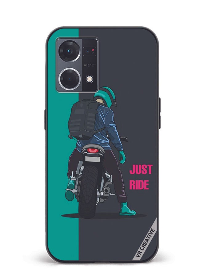 VR CREATIVE Protective Case Cover For Oppo Reno8 4G Just Ride Design Multicolour - Image 1