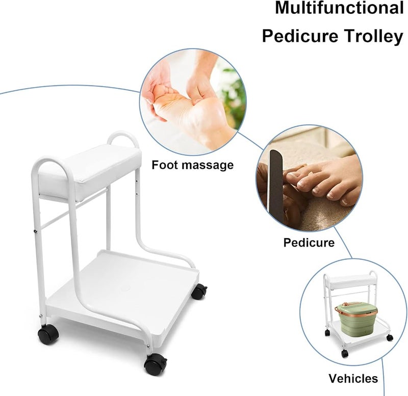 Elitzia Beauty Salon Storage Trolley Foot Storage Trolley Bath Shop Special Two Colours Optional Elitzia ETST22 (White) - Image 3
