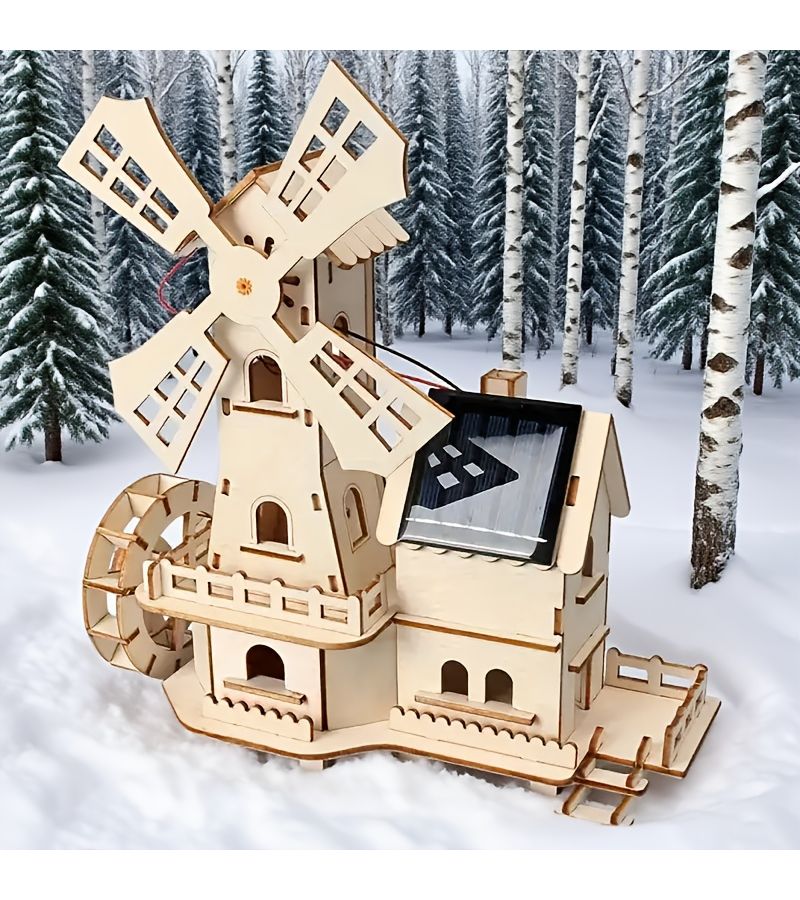 3D Solar Wood Puzzle Science Experiment Builder for Men Women Challenging Construction Project A - Image 1