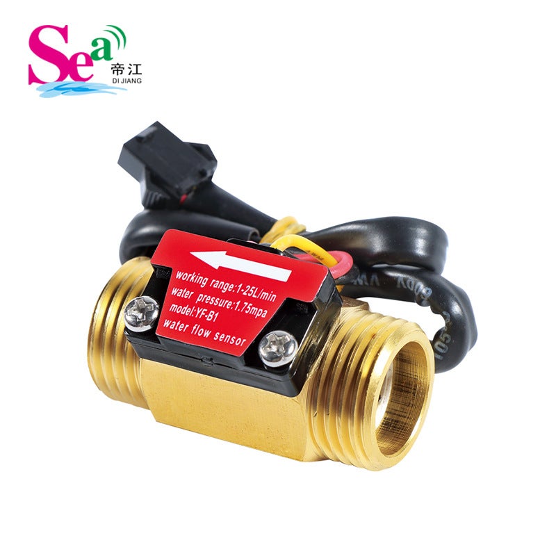 4 points all copper electric water heater water flow sensor Hall G1/2 turbine flowmeter YF-B1 factory direct sales YF-B1 