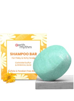 Earth Rhythm Anti Dandruff Shampoo Bar for Itchy and Flaky Scalp Men and Women Contains Arnica Peppermint and Menthol Extracts Sulphate and Paraben Free 80gm Cardboard  - Image 1