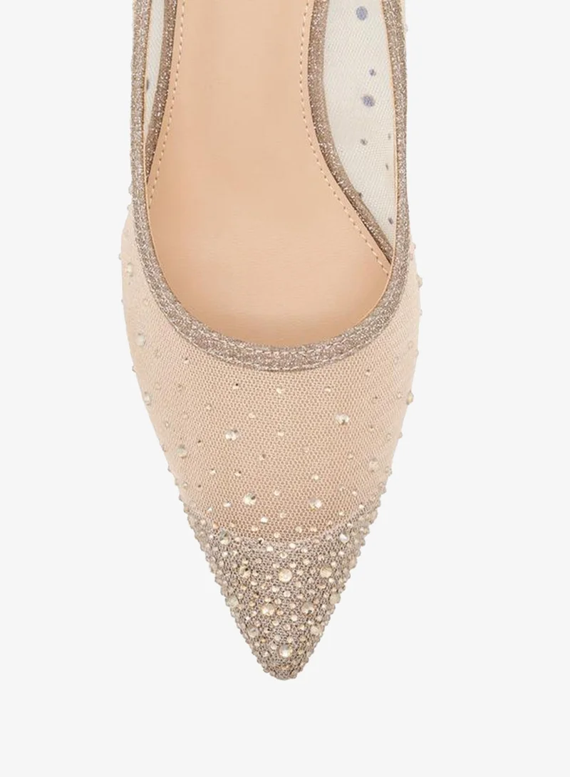 Flora Bella By Shoexpress BEIGE Women Embellished Stiletto Heel Pumps for Women | Best Price UAE