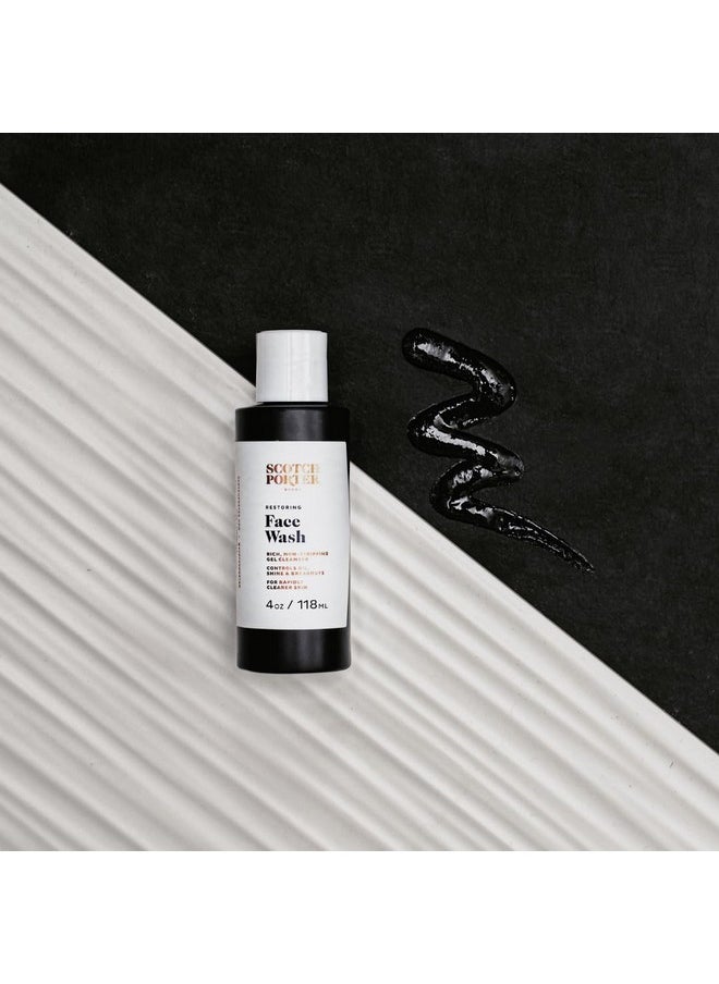 scotch porter Scotch Porter Restoring Face Wash | Rich, Non-Stripping Gel Cleanser | Formulated with Non-Toxic Ingredients, Free of Parabens, Sulfates & Silicones | Vegan | 4oz Bottle  - Image 4