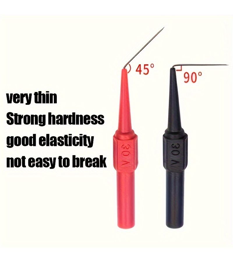 30V Car Diagnostic Tool Probes Multimeter Test Leads With Extension Black And Red Back Piercing Needle Tip Auto Probes 6pcs - Image 3