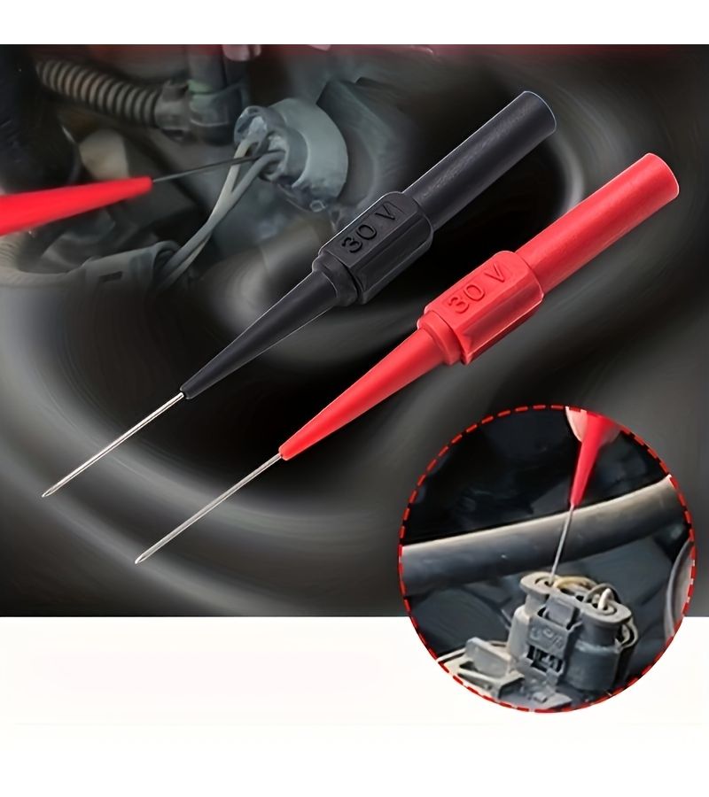 30V Car Diagnostic Tool Probes Multimeter Test Leads With Extension Black And Red Back Piercing Needle Tip Auto Probes 6pcs - Image 5