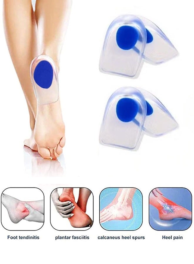 2 Pair Silicone Heel Cup Pads for Bone Spurs Pain Relief Protectors - Image 1