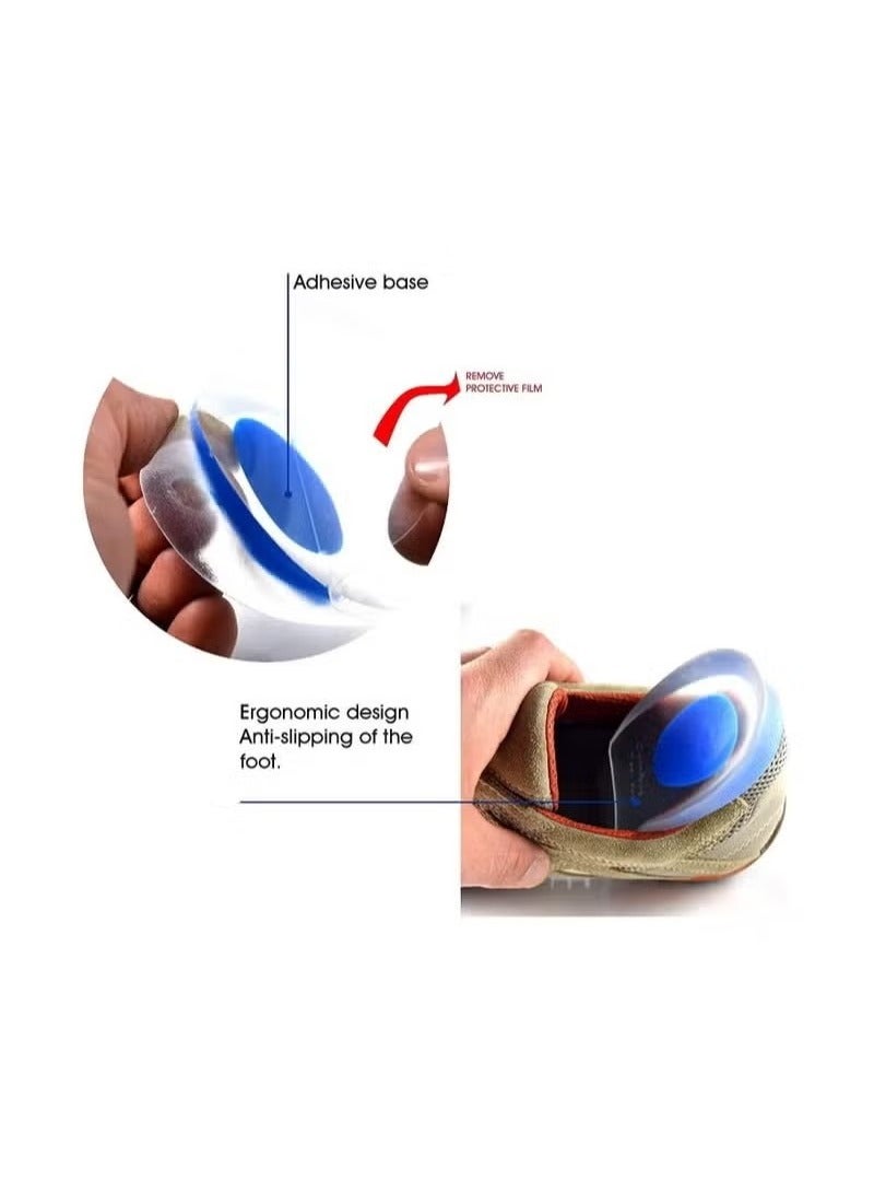 2 Pair Silicone Heel Cup Pads for Bone Spurs Pain Relief Protectors - Image 4