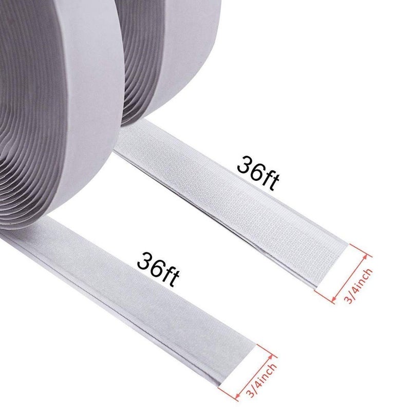 DIY Crafts Design # No 3, Pack Of 32 Feet, Double Sided White Sticky Hook & Loop Tape (Design # No 3, Pack Of 32 Feet) - Image 2