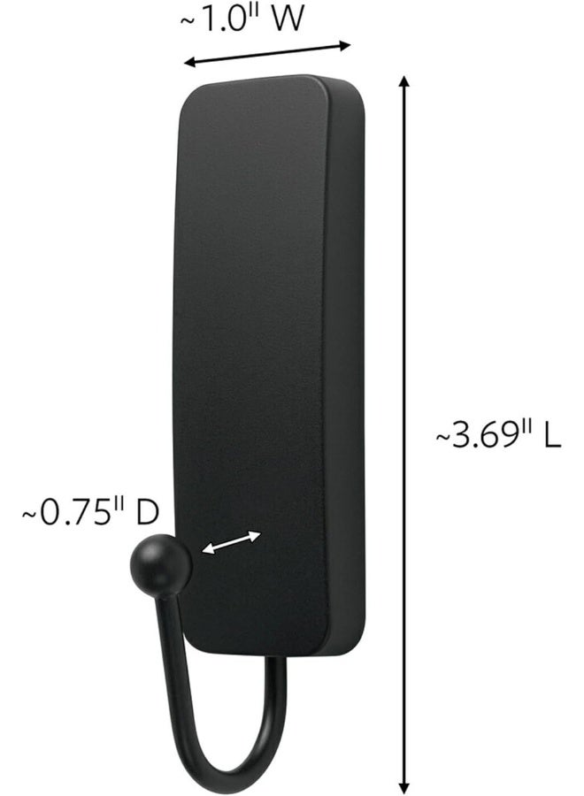 Command Medium Matte Black Wall Hook 2 Coat Hooks and 4 Strips DamageFree Hanging with Adhesive No Tools Great for Hanging Home Decor Holds up to 3 lb - Image 5
