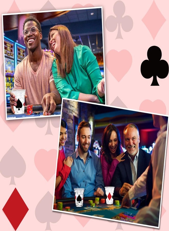 ٥٠ كوبًا بتصميم كازينو، أكواب بلاستيكية لحفلات لاس فيغاس سعة ١٢ أونصة لتزيين حفلات الكازينو ومستلزمات ألعاب حفلات العطلات ذات طابع لاس فيغاس - Image 4