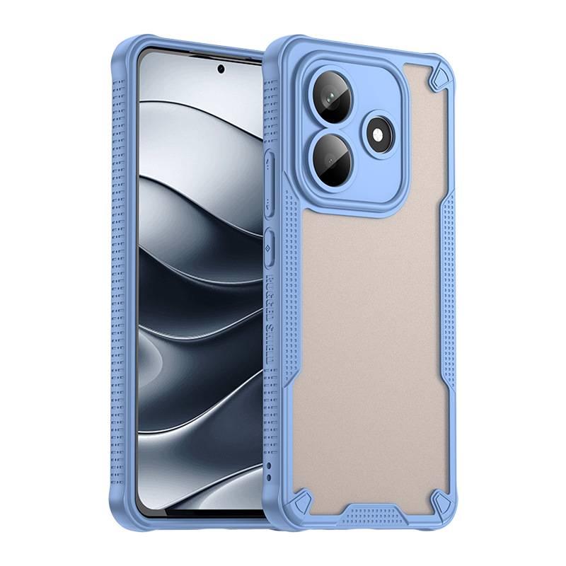 غطاء واقي بTPU+PC لـ Redmi Note 14 مع مقاوم للصدمات وحماية من السقوط مع مقاوم للصدمات مع حامل قائم مع ملمس غير لامع باللون أزرق بوظيفة حامل من مادة TPU باللون الأزرق باللون الأحمر - Image 1