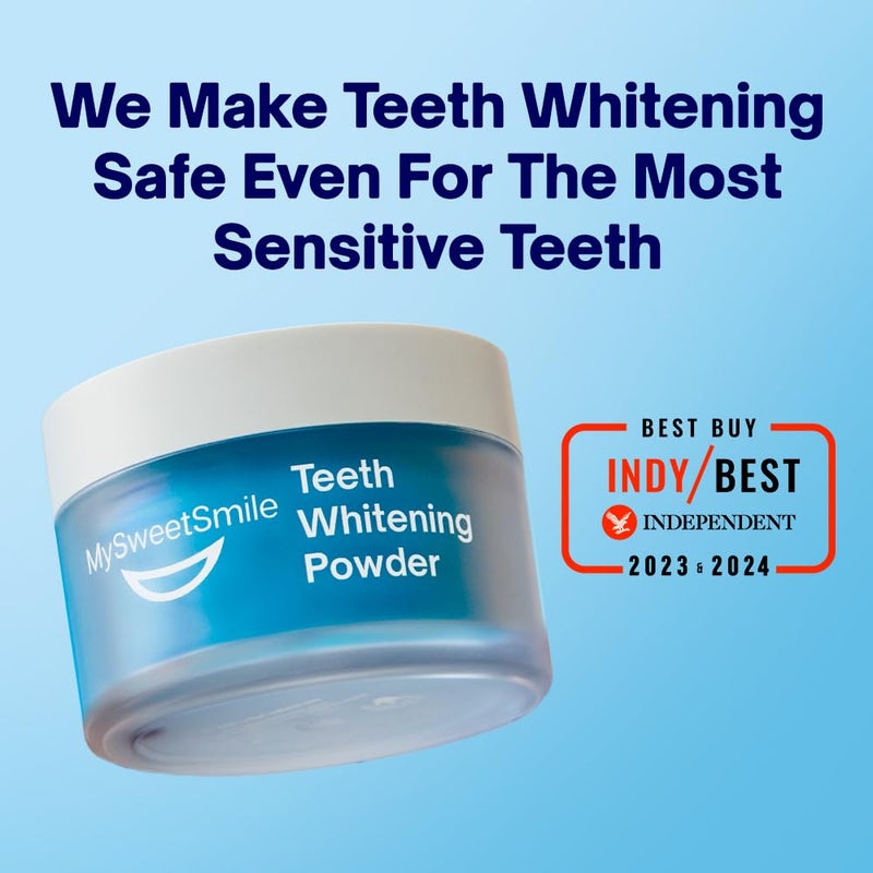 MySweetSmile Teeth Whitening Powder â€“ 6 Month Supply â€“ Removes Years of Coffee, Tea, Smoking & Ageing Stains â€“ Dentist-Approved & Enamel-Safe â€“ IndyBest Award-Winning Whitener â€“ Fresh Mint Flavour - Image 2