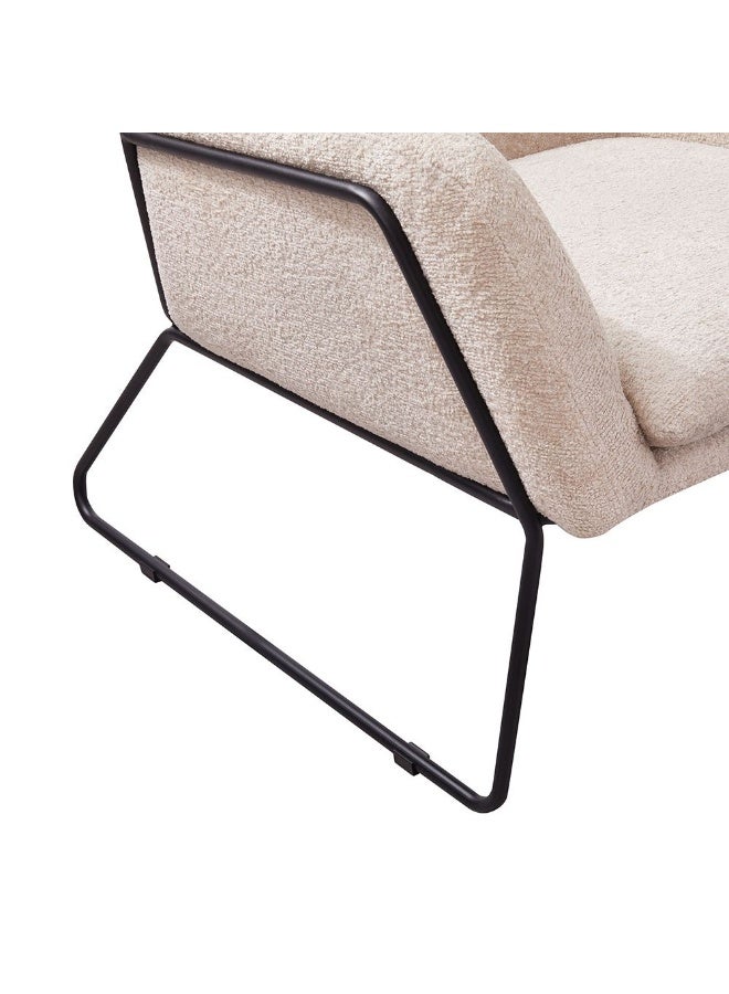 DANUBE HOME Akira 1 Seater Fabric  Accent Chair  | Armchair  | Modern Design Single Seater Accent Chair | Comfortable Living Room Furniture L76xW85xH87cm - Beige - Image 5