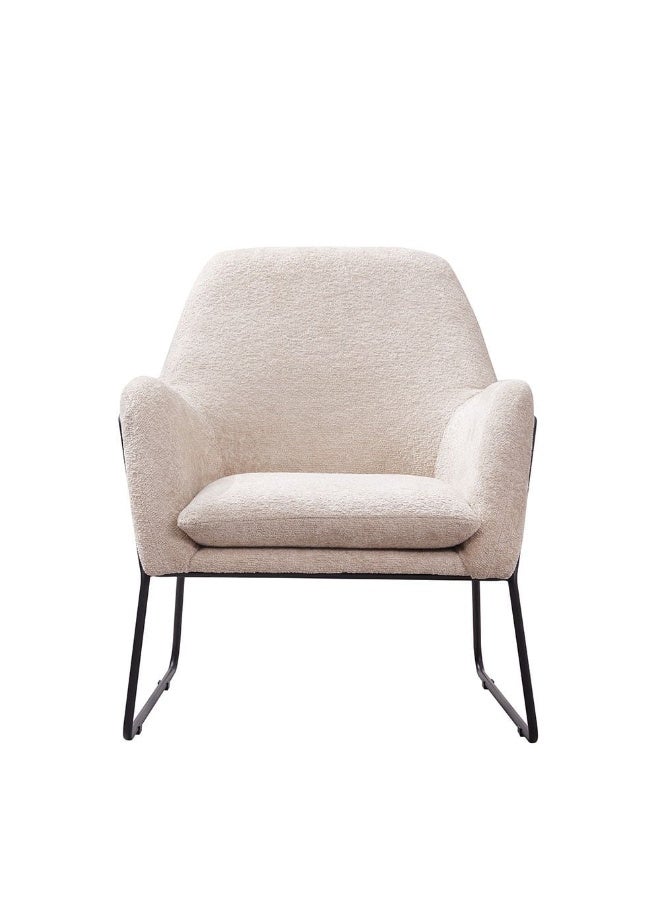 DANUBE HOME Akira 1 Seater Fabric  Accent Chair  | Armchair  | Modern Design Single Seater Accent Chair | Comfortable Living Room Furniture L76xW85xH87cm - Beige - Image 2