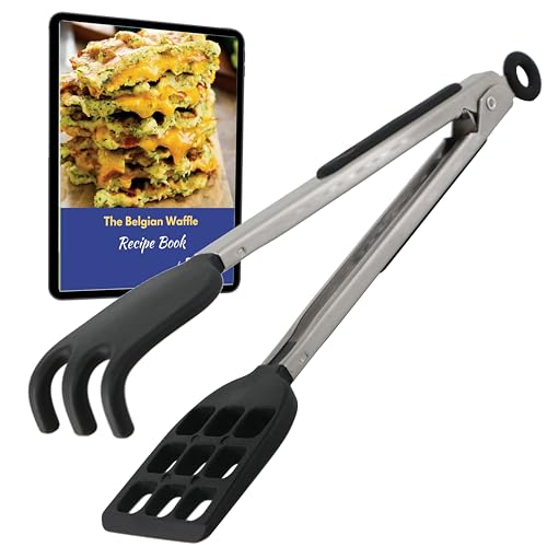 StarBlue Waffle Tongs by StarBlue – 10 Inches Silicone and Nylon Serving Tongs with Non-Slip Smooth Handles, Non-Scratch and Dishwasher Safe, Multipurpose Spatula Tongs for Belgian Waffle Serving (10 Inch) - Image 1