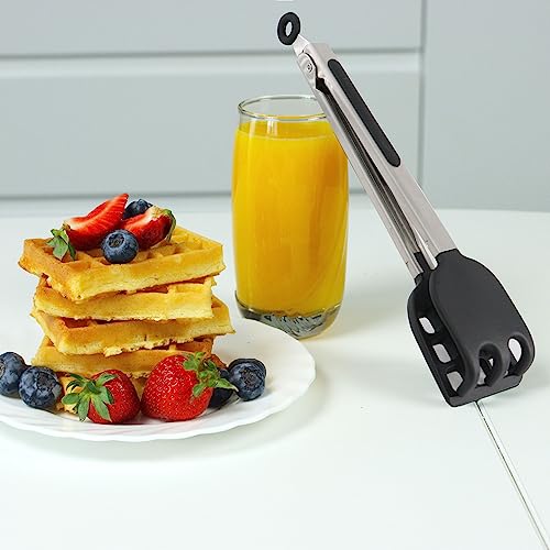 StarBlue Waffle Tongs by StarBlue – 10 Inches Silicone and Nylon Serving Tongs with Non-Slip Smooth Handles, Non-Scratch and Dishwasher Safe, Multipurpose Spatula Tongs for Belgian Waffle Serving (10 Inch) - Image 5