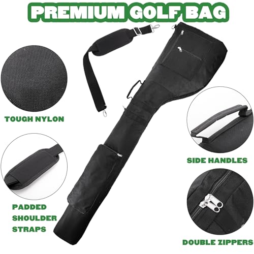 Bekith Golf Bag, Lightweight Golf Travel Bags Foldable Golf Carry Bag for 8-10 Golf Clubs, Waterproof Small Golf Carry Bags for Men, Women (Black) - Image 3
