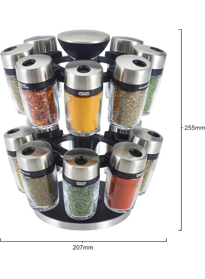 Cole & Mason Herb And Spice Carousel Silver, 16 Jar - Image 3