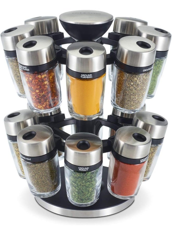 Cole & Mason Herb And Spice Carousel Silver, 16 Jar - Image 1