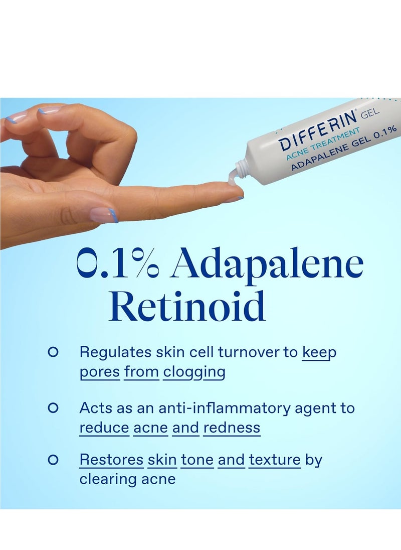 differin Differin Acne Treatment Gel, 30 Day Supply, Retinoid Treatment for Face with 0.1% Adapalene, Gentle Skin Care for Acne Prone Sensitive Skin, 15g Tube  - Image 4