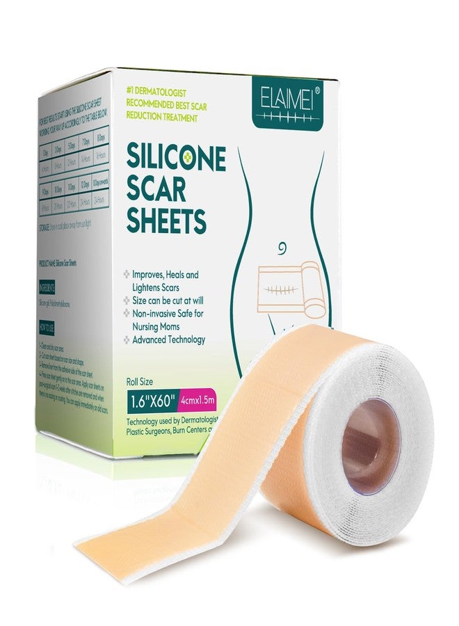 ZODENIS Silicone Scar Sheets(1.6” x 60”Inch- 1.5M), Scar Tape, Scar Strips, Medical Grade, Scar Remover, C-Section, Surgery, Keloid, Tummy Tuck, Scar Patch. - Image 1