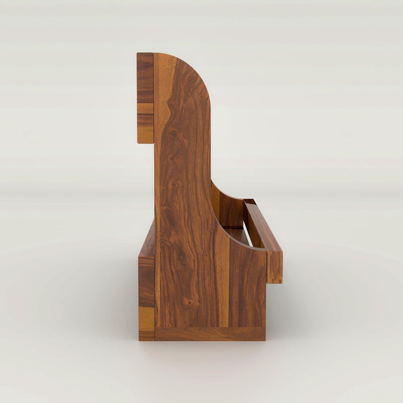 BHATI DECOR Wooden WallMounted Wine Rack with Shelf Rustic Teak Finish 6 Bottle Storage - Image 2