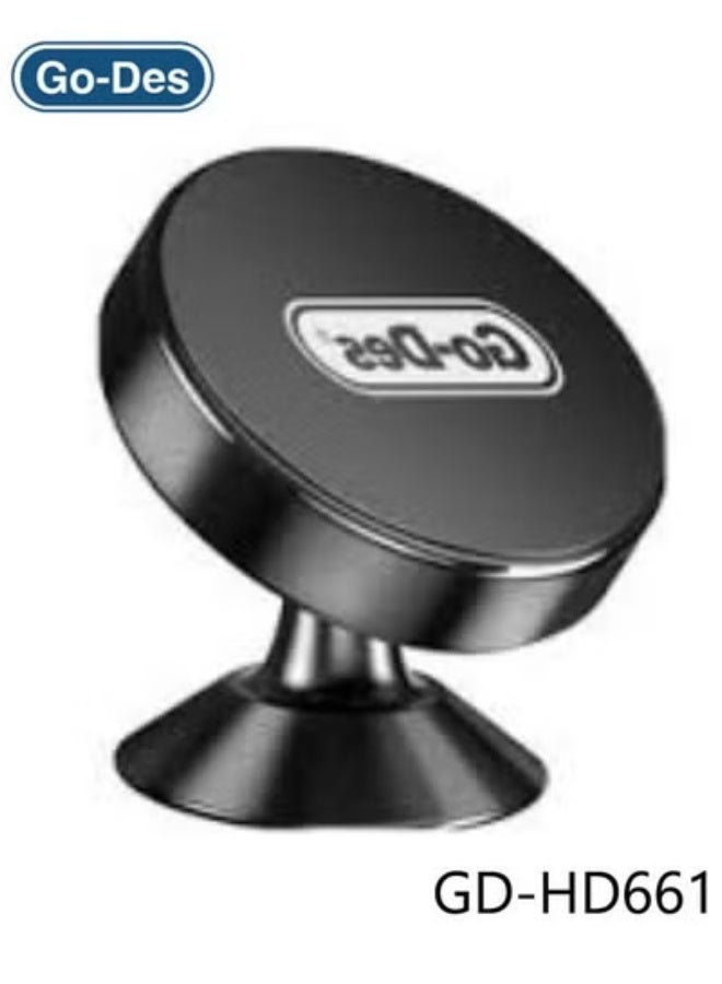 جو-ديز GD-HD661 Magnetic Suction Bracket 360° Universal Phone Holder – Adjustable Dashboard & Windshield Mount with Strong Magnetic Grip, One-Hand Operation & 360° Rotation | Compatible with All Smartphones | Black - Image 2