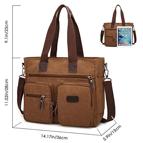 ToLFE Women Top Handle Satchel Handbags Shoulder Bag Messenger Tote Bag Purse Crossbody Bag (Double handles with 9.8" drop, New-Grey1) - Image 3