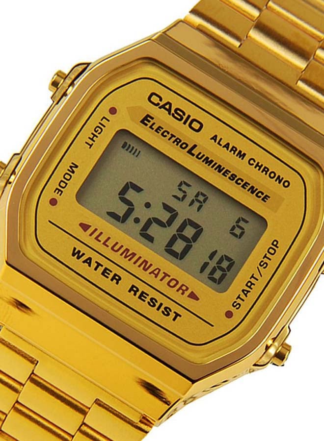 CASIO Men Water Resistant Stainless Steel Digital Watch A168WG-9 - 36 mm - Gold - Image 4