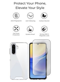 glassology Glassology Clear Case + Screen Protector Bundle for Samsung Galaxy A26 360° Protection, Shatterproof, Anti-Yellowing, Premium Tempered Glass, High Clarity  - Image 5