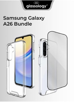 glassology Glassology Clear Case + Screen Protector Bundle for Samsung Galaxy A26 360° Protection, Shatterproof, Anti-Yellowing, Premium Tempered Glass, High Clarity  - Image 1