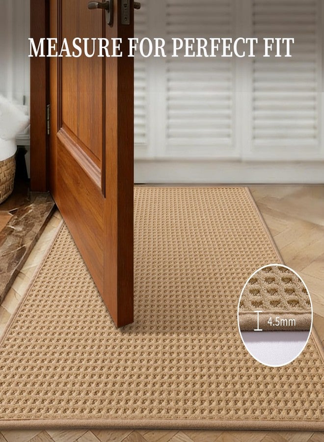 YIHOUSE سجادة مدخل داخلية من YIHOUSE، مقاس 24 × 36 بوصة، مانعة للانزلاق وقابلة للغسل، تمتص الأوساخ، سجادة أرضية منخفضة الارتفاع للباب الأمامي/الخلفي، لون كاكي - Image 5
