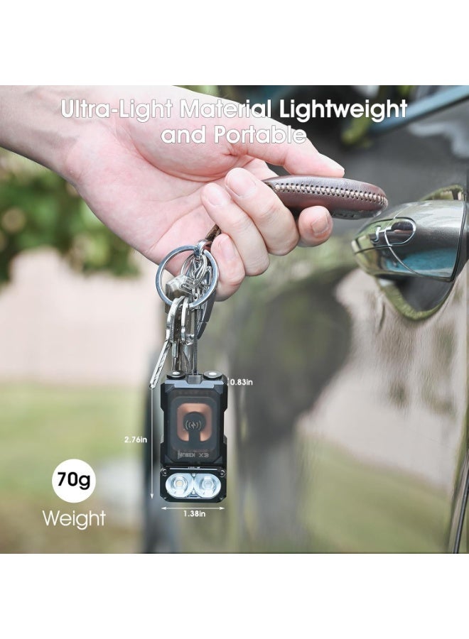 WUBEN X3 Mini Rechargeable Flashlight with Charging Base 180 Degree EDC Keychain Flashlight Twist Ip65 Waterproof Magnet Pocket Flashlight 10 Mode Type-C Lanyard for Camping, Outdoor,Inspection, - Image 2