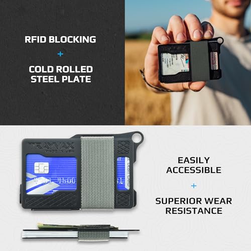 Trayvax Armored Summit Wallet, RFID Front Pocket Metal Credit Card Holder with Money Clip, Slim Minimalist Wallet for Men and Women, Stone Grey - Image 4