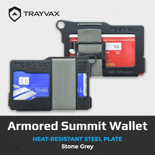 Trayvax Armored Summit Wallet, RFID Front Pocket Metal Credit Card Holder with Money Clip, Slim Minimalist Wallet for Men and Women, Stone Grey - Image 2