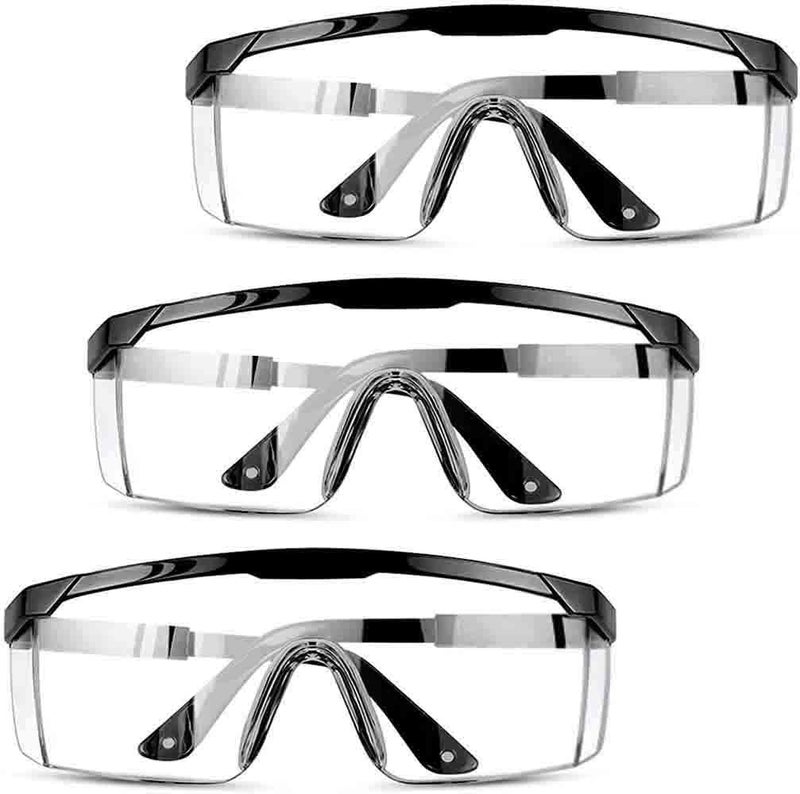 mozeeda 3 Pack Safety Glasses, Anti-fog Eye Protective Glasses Scratch Resistant Clear Wraparound Lenses Safety Goggles and No-Slip Grips, Adjustable Temples Lab Goggles - Image 1