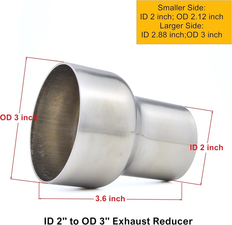 eLifecenter 2" ID to 3" OD Exhaust Adapter - Image 2