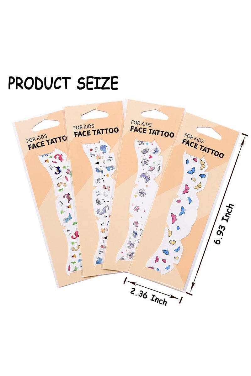 قوس قزح أورينبو وشم مؤقت للوجه للأطفال - ملصقات وشم نمش على الوجه على شكل فراشة وفاكهة وديناصور كرتوني للبنات والأولاد ومكياج وأزياء راقصة وحفلات أعياد الميلاد - Image 5