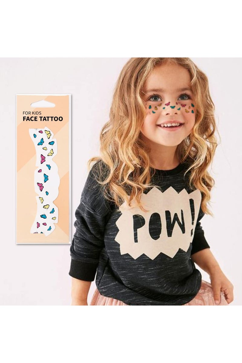 قوس قزح أورينبو وشم مؤقت للوجه للأطفال - ملصقات وشم نمش على الوجه على شكل فراشة وفاكهة وديناصور كرتوني للبنات والأولاد ومكياج وأزياء راقصة وحفلات أعياد الميلاد - Image 4