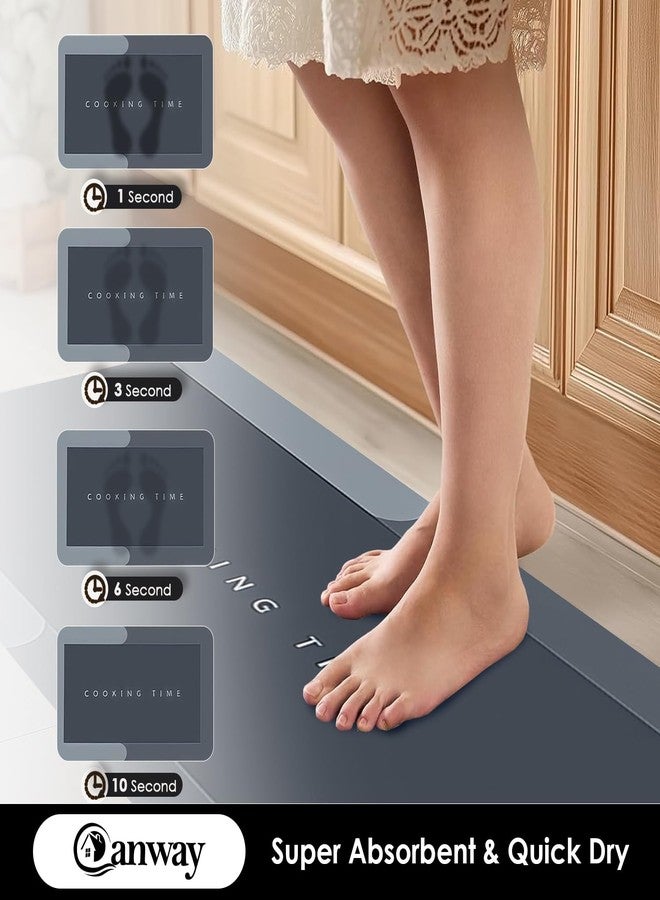 CANWAY Rectangular Kitchen Mat Set of 2 (40×60 & 120×40 CM) – Water Absorbing, Anti-Slip, Waterproof, Washable Floor Mats for Home, Cooking Area & Sink Runner, Grey - Image 5