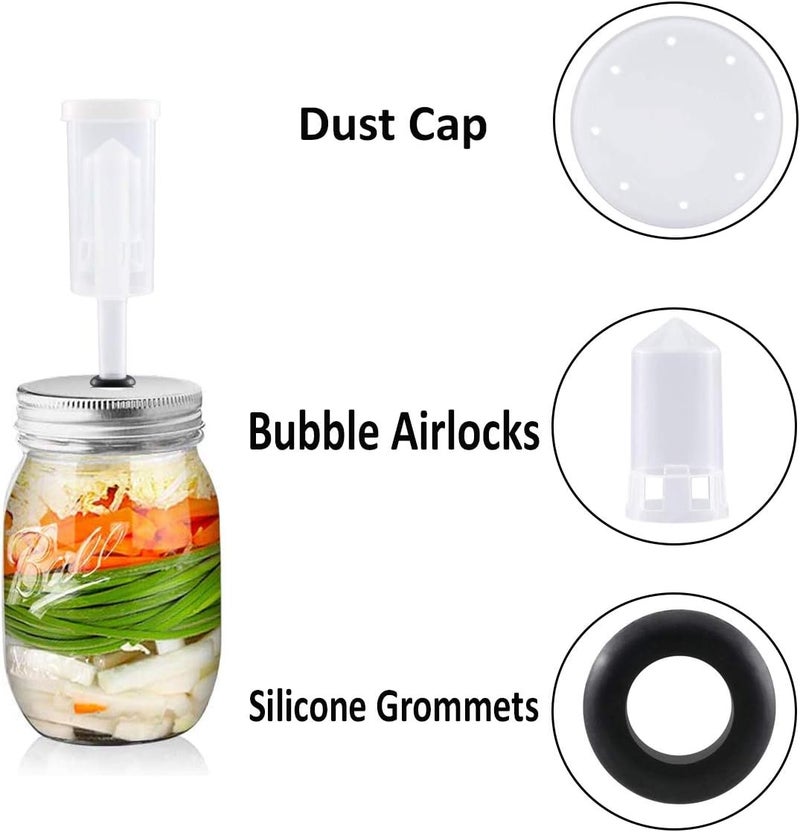 YXCCSE Air Locks 8 Pieces Plastic Airlock and 30 Pieces Silicone Grommets,Airlock Set for Fermenting, Brewing, Beer, Wine, Sauerkraut, Kimchi and Other Fermentation Projects - Image 3